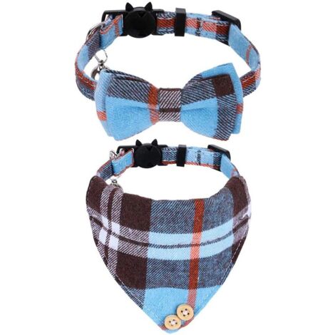 Collier pour chat, collier réglable, coton, 18-32 cm/1 cm, multicolore