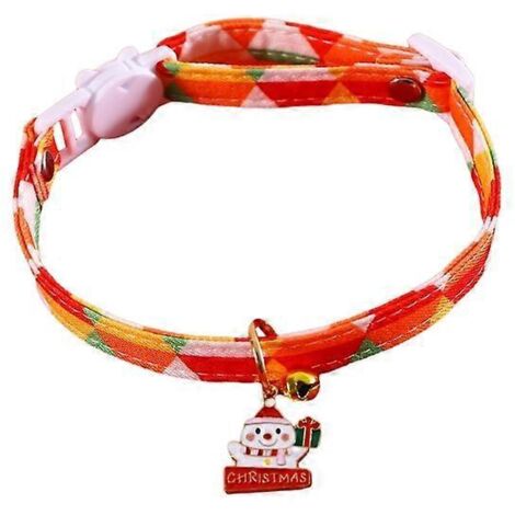 Collier pour chat en forme de couronne de bonhomme de neige, costume de Noël pour chien et chat de petite et moyenne taille, fille, C.
