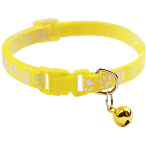 Collier pour chat imprimé léopard, collier réglable pour animal de compagnie avec boucle de sécurité à cloche
