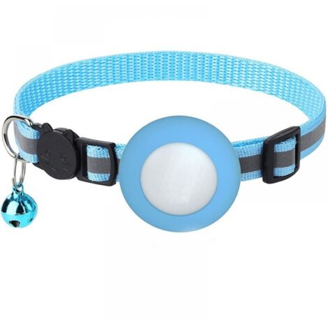 Collier pour chat réfléchissant bleu – Boucle de sécurité et clochette – Conception légère et douce – Compatible Airtag