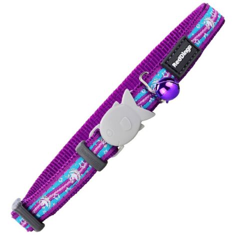 Collier pour chat rouge dingo style violet 20-32 cm licorne