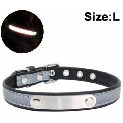 Collier Pour Chien Avec Porte-Nom Gravé, Personnalisable, Cuir Souple, Collier Pour Chien Avec Étiquette D'Identification Individuelle, Pour Petits, Moyens Et Grands Chiens ---- Noir --- L