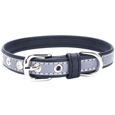 Collier pour chien/chat, réfléchissant, réglable, bleu, S