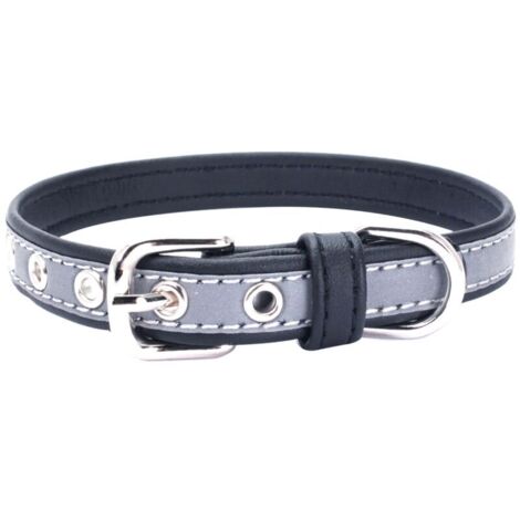 Collier pour chien/chat, réfléchissant, réglable, bleu, S