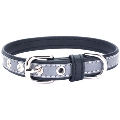 Collier pour chien/chat, réfléchissant, réglable, bleu, S