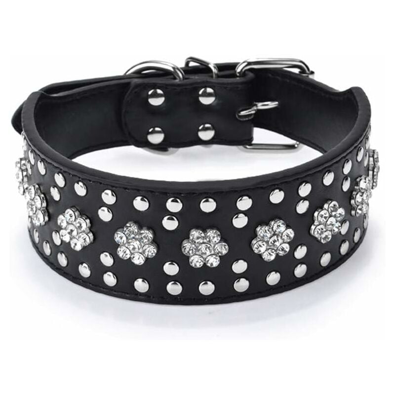 Fei Yu - Collier pour chien en cuir clouté (Noir s)