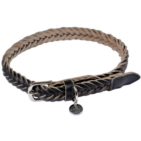 Collier pour Chien Réglable "Tressé" 50-70cm Noir