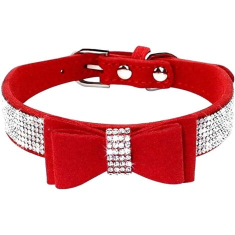 Collier pour chien strass (rouge M)-Fei Yu
