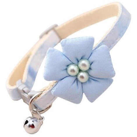 Collier pour chienne et chat à motifs floraux, réglable et décoratif, idéal pour petits animaux.