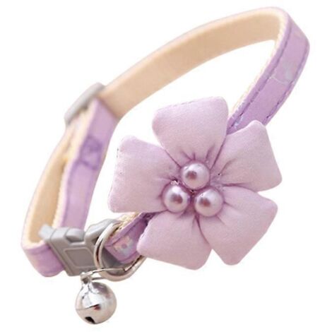Collier pour chienne et chat, décor floral, réglable, collier pour animaux de compagnie élégant et confortable.