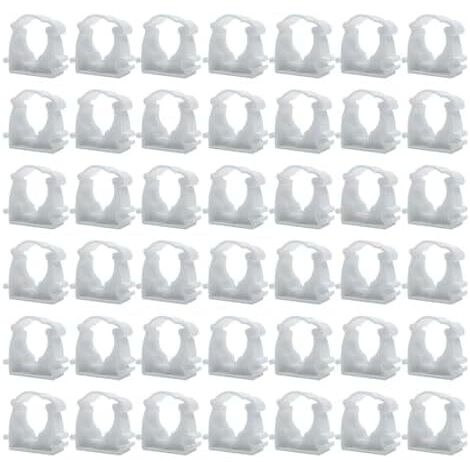 Collier pour tuyau,Lot De 42 Diamètre intérieur 16mm,supports de tuyau,colliers serrage en plastique,clips tube blancs,pour Conduite D'eau,Tuyau Gaz -