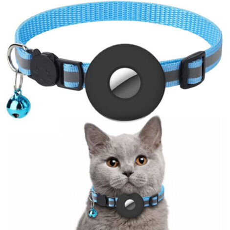 collier réfléchissant pour chat airtag avec cloche et support airtag compatible avec apple airtag, beau collier pour chat avec boucle de sécurité amovible pour chatons chiots