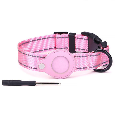 Collier réfléchissant pour chien, Air Tag Heavy Duty Collier pour chien [Large] Collier rembourré pour animal de compagnie avec