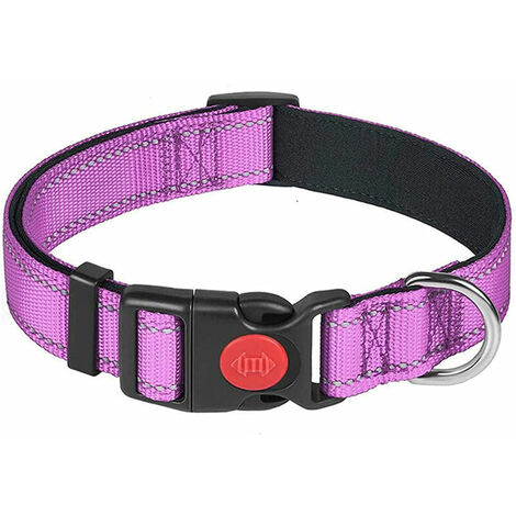 Collier Réfléchissant Pour Chien Avec Boucle De Verrouillage De Sécurité, Colliers Réglables En Nylon Pour Chiot.