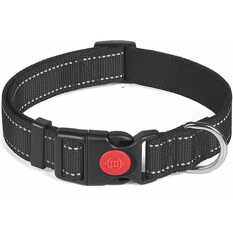Collier Réfléchissant Pour Chien Avec Boucle De Verrouillage De Sécurité, Colliers Réglables En Nylon Pour Chiot.