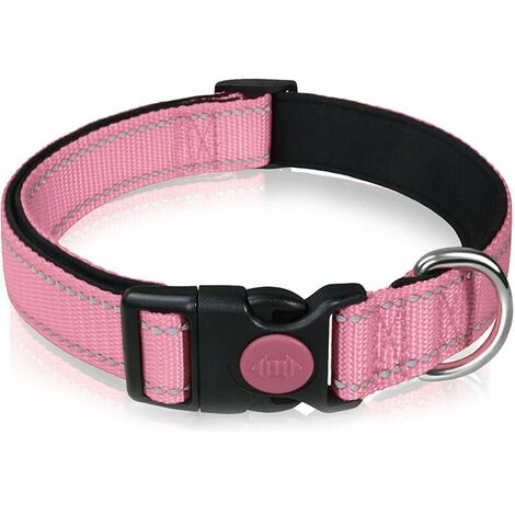 Collier Réfléchissant Pour Chien Avec Boucle De Verrouillage De Sécurité, Colliers Réglables En Nylon Pour Chiot.