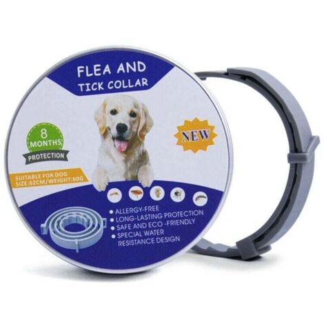 Collier réglable Anti-puces et tiques pour Chiens - Imperméable - Protection Efficacité 8 Mois - Huile Essentielle Naturelle