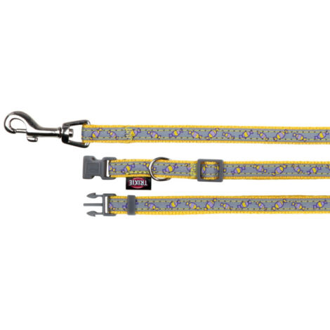 Collier réglable de 22 à 33 cm  pour petit chien avec laisse, très réfléchissant - Trixie