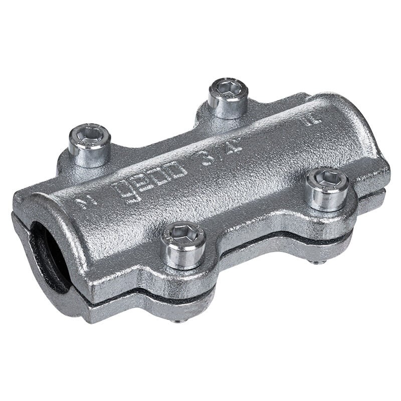 GEBO Collier de réparation Long DS fonte malléable galvanisée 1/2''