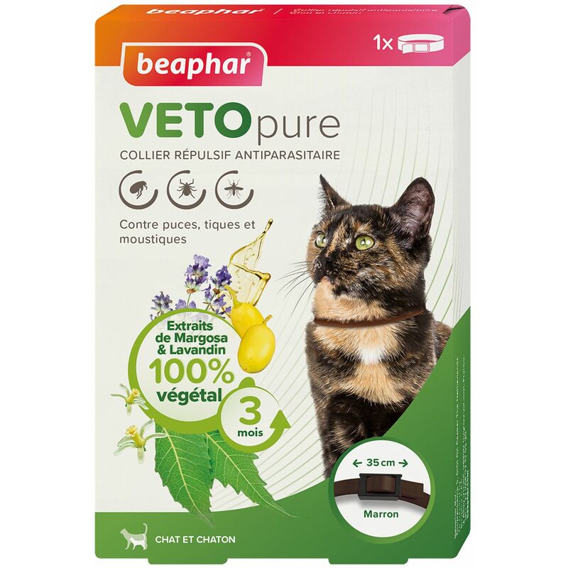 Beaphar - Collier insectifuge chat et chaton VETOpure : Marron
