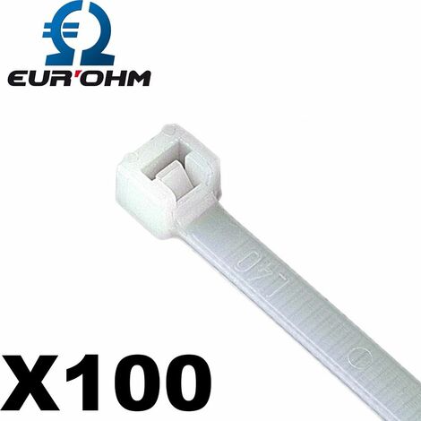 Collier serre câble électrique en polyamide blanc - Format du collier colring - 100 pièces - 2,5x100mm - 80N- Blanc