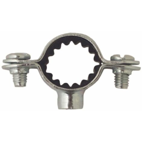 Collier Simple Isophonique Plomberie pour Tube Diam.14 Acier Zn- Embase M7X150