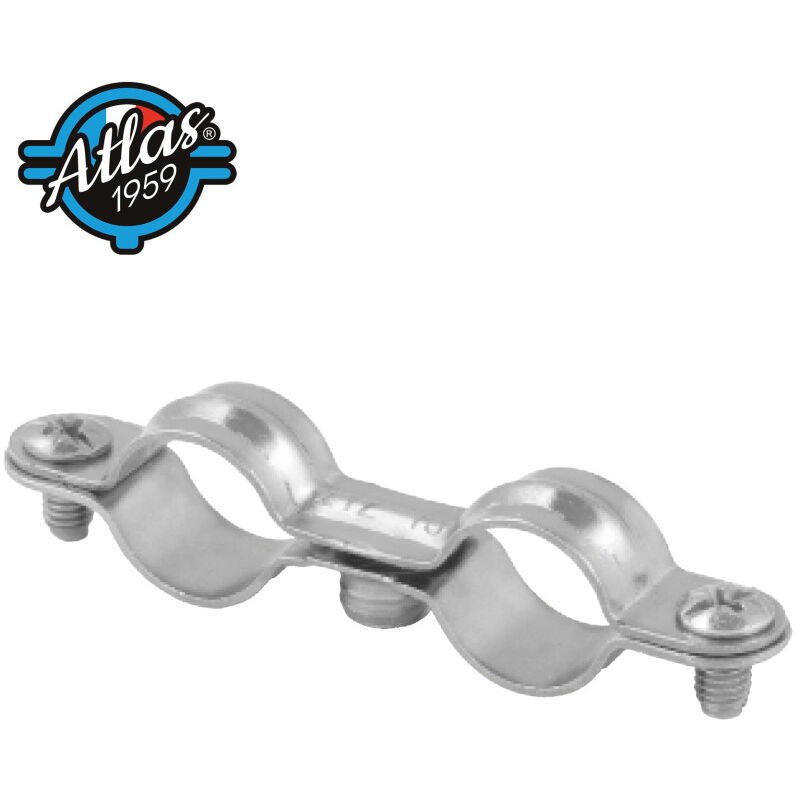 Collier double standard en acier zingué embase M7 x 150 cd Ø22 - Boite de 50 Scell-it CD22