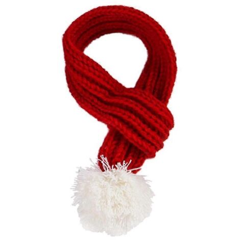 Collier tricoté rouge pour chien et chat, écharpe de Noël créative pour animaux, décoration de fête, accessoire mignon en laine taille M.