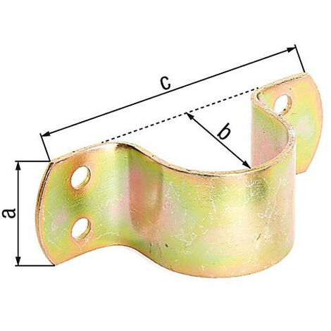 Collier tube pour diam. 44,5 mm et 1 3/4", 40 mm de large, jaune galva