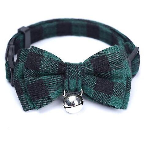 Collier vert pour animaux de compagnie avec clochette