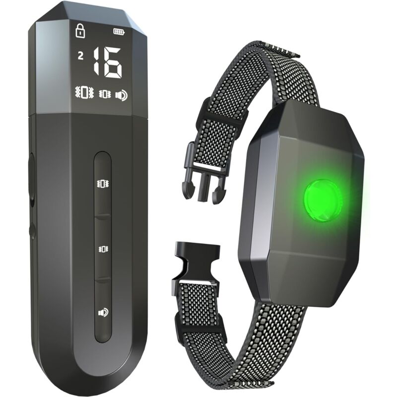 Ulisem - Collier Vibrant-Conformes à La Nouvelle Loi 2024-Collier de Dressage,Portée de 2000 Mètres,Rechargeable avec 4 Modes Lumières