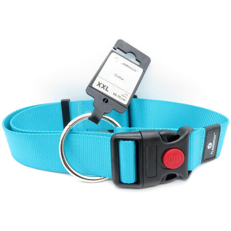 Collier Ziggi turquoise 55 -75 cm 40 MM  taille XXL pour chien - Flamingo