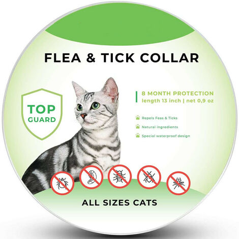 Colliers anti-puces pour chats de 34,5 cm, colliers anti-parasites réglables et étanches