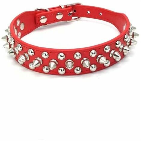 Colliers classiques Ensemble de Laisse pour Collier de Chien en Cuir à Pointes, Collier pour Chien Bullet Nail Rivet, Collier pour Chien en Cuir avec Rivets, pour Taille Moyenne, Pit-Bull, Bulldog An