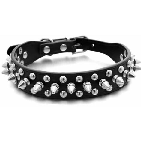 Colliers classiques Ensemble de Laisse pour Collier de Chien en Cuir à Pointes, Collier pour Chien Bullet Nail Rivet, Collier pour Chien en Cuir avec Rivets, pour Taille Moyenne, Pit-Bull, Bulldog An