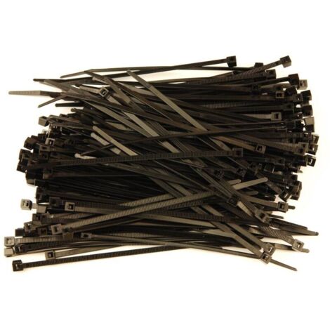 Colliers de câbles Rilsan noirs 140 mm x 3.6 mm – Lot de 200 – Pour gestion câbles professionnels – Résistants aux environnements variés
