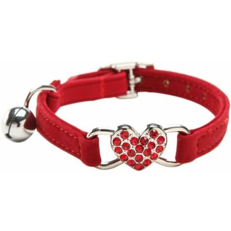 Colliers De Chat avec Breloque Co Et Cristal en Cristal Bling Fournitures pour Animaux De Compagnie Rouge Adélala