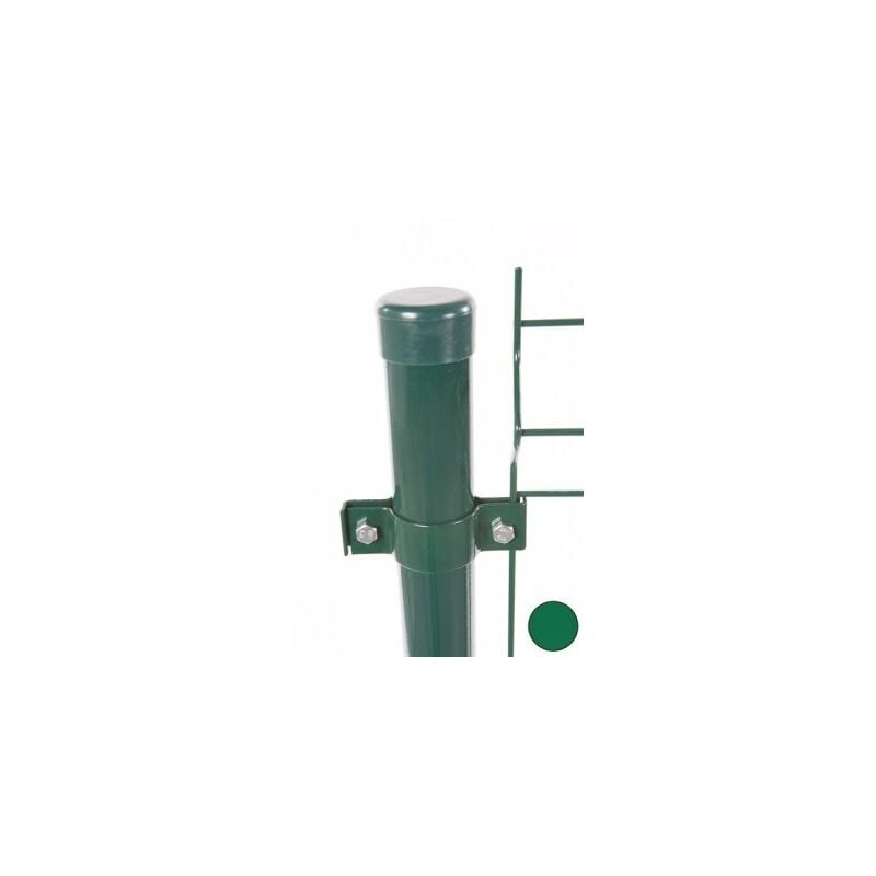 Cloture&jardin - Colliers Doubles de Fixation Poteaux Ronds Vert - Lot de 6 - jarditop - Vert (ral 6005)