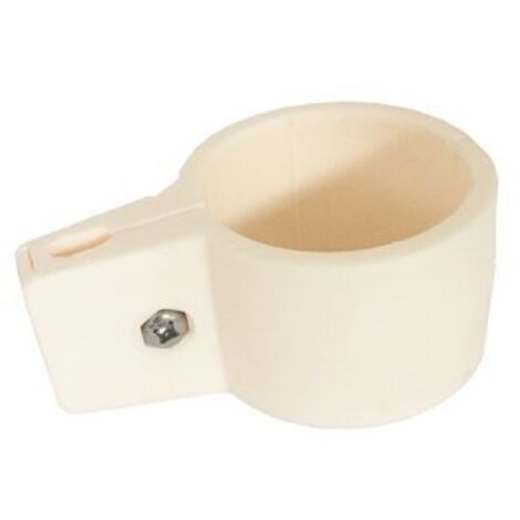 Colliers de Fixation Poteau Portillon Grillagé Blanc - Lot de 6