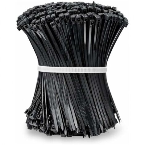 Colliers de serrage 100 mm x 2,5 mm, colliers de serrage, colliers de serrage en nylon, colliers de serrage 100 mm, noirs, 100 pièces