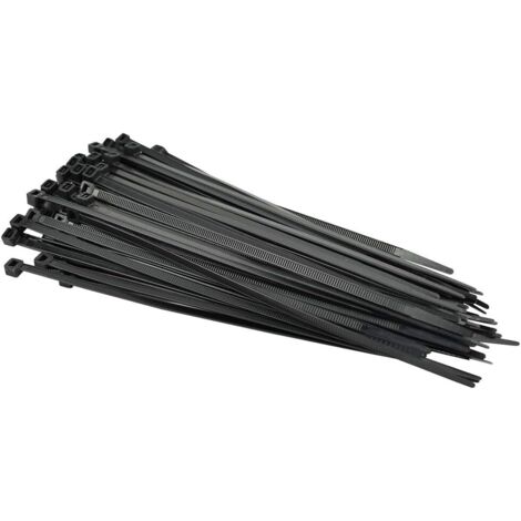 Colliers de serrage 2,5 mm x 200 mm (100 unités), noirs