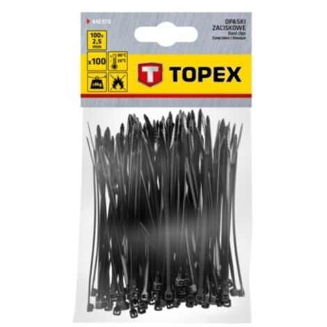 Colliers de serrage 2,5 x 100 mm, lot de 100, noirs