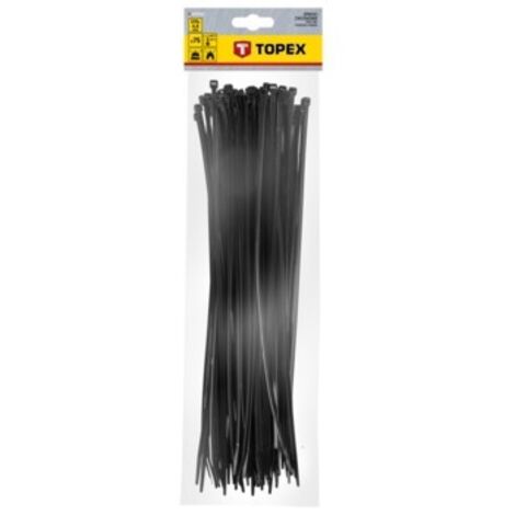 Colliers de serrage 4,8 x 370 mm, 75 pièces, noirs
