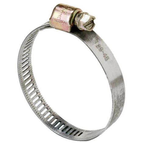 Colliers de serrage acier W2 bande ajourée 5 mm, diamètre de serrage minimum 25/maximum 45 mm, boîte de 10 pièces - SERFLEX