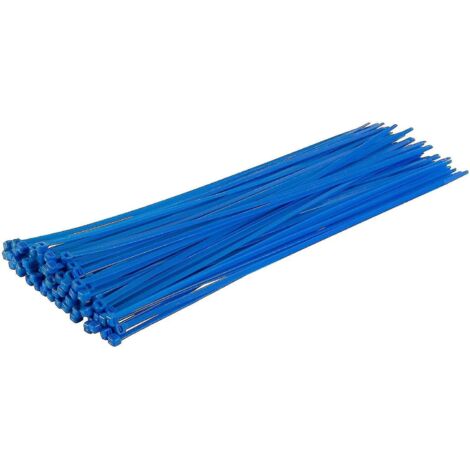 Colliers de serrage argentés longs et résistants, 370 mm x 4,8 mm, lot de 100, en nylon de qualité supérieure, bleus.