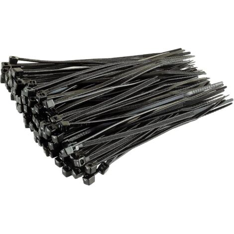 Colliers de serrage argentés longs et résistants, 370 mm x 4,8 mm, lot de 100, en nylon de qualité supérieure, fermeture éclair 150 mm x 3,6 mm, noir