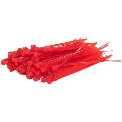 Colliers de serrage argentés longs et résistants, 370 mm x 4,8 mm, lot de 100, en nylon de qualité supérieure, fermeture éclair 150 mm x 3,6 mm, rouge