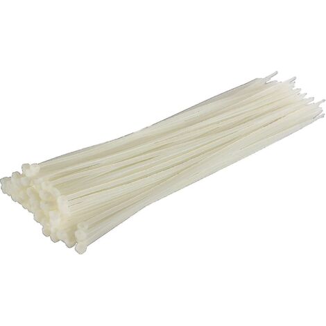 Colliers de serrage argentés longs et résistants, 370 mm x 4,8 mm, lot de 100, en nylon de qualité supérieure, fermeture éclair 300 mm x 3,6 mm, blanc