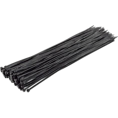 Colliers de serrage argentés longs et résistants, 370 mm x 4,8 mm, lot de 100, en nylon de qualité supérieure, fermeture éclair 370 mm x 7,6 mm, noir