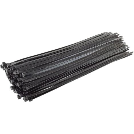Colliers de serrage argentés longs et résistants, 370 mm x 4,8 mm, lot de 100, en nylon de qualité supérieure, fermeture éclair 450 mm x 9 mm, noir